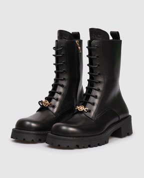Versace Чорні шкіряні черевики Biker 10113871A02254