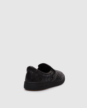 Bottega Veneta Черные кожаные слипоны Intrecciato 775320V3HB0