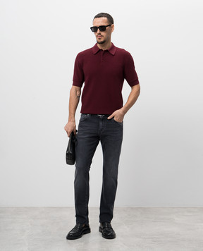 Dolce&Gabbana Бордове поло у візерунок GXZ02ZJBCFB