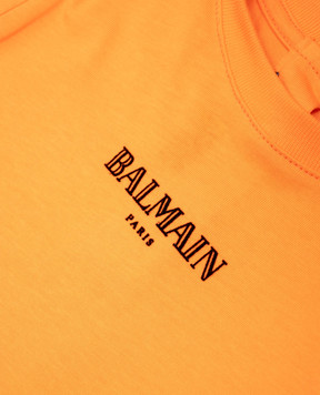 Balmain Детская оранжевая футболка с логотипом BW8601Z1751