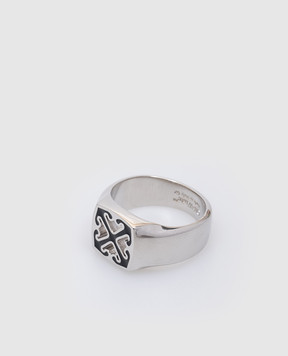 Off-White Серебристое кольцо с логотипом Arrow OMOC078C99MET001