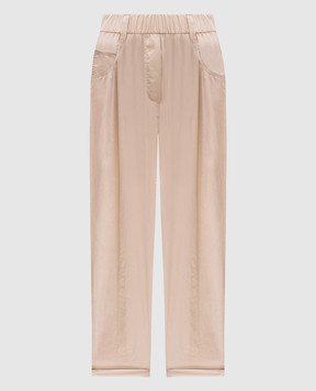 Brunello Cucinelli Бежевые брюки с цепочкой мониль M0H93P7894