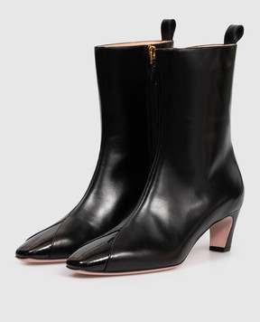 Bally Черные кожаные ботильоны с лакированными вставками WB5518VT247