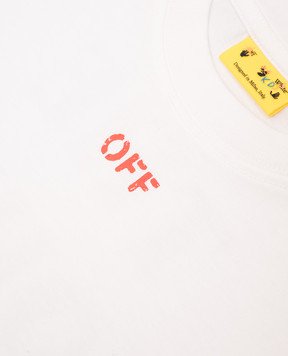 Off-White Дитяча біла футболка Youth з принтом OBAA002S25JER00F