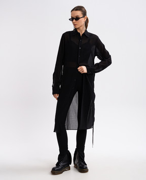 Ann Demeulemeester Черная удлиненная блуза Sandrina B0012438FA561