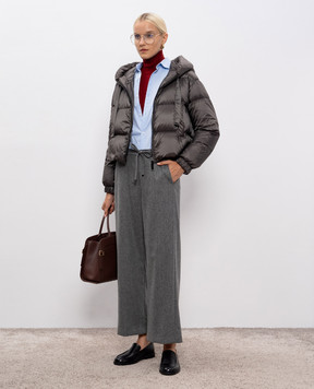 Max Mara Сірий укорочений пуховик SEIE SEIE
