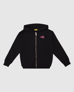 Off-White Дитяча чорна спортивна куртка з принтом OGBE001S25FLE001
