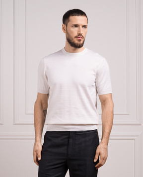 Cashmere&Whiskey Белая футболка с шелком и кашемиром FS03