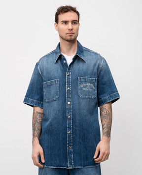 Dolce&Gabbana Синяя джинсовая рубашка с логотипом G5MQ8ZG8MK5