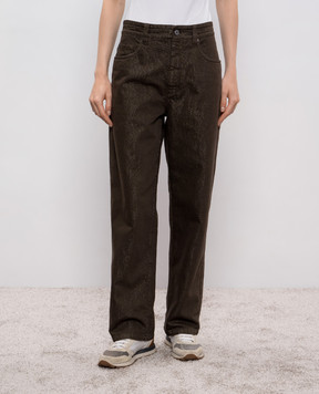 Brunello Cucinelli Коричневі джинси з люрексом MA176P4020