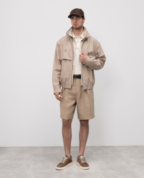 Loro Piana Бежевые шорты Reinga из льна FAP4216