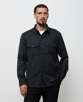 Canali Сіра сорочка з вовни AR0347231019