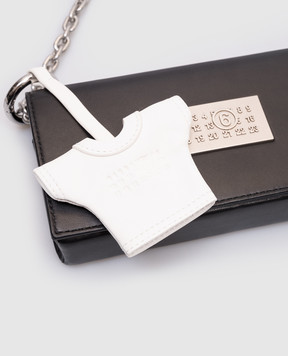 Maison Margiela MM6 Білий шкіряний брелок у вигляді футболки SA6UA0006P8335