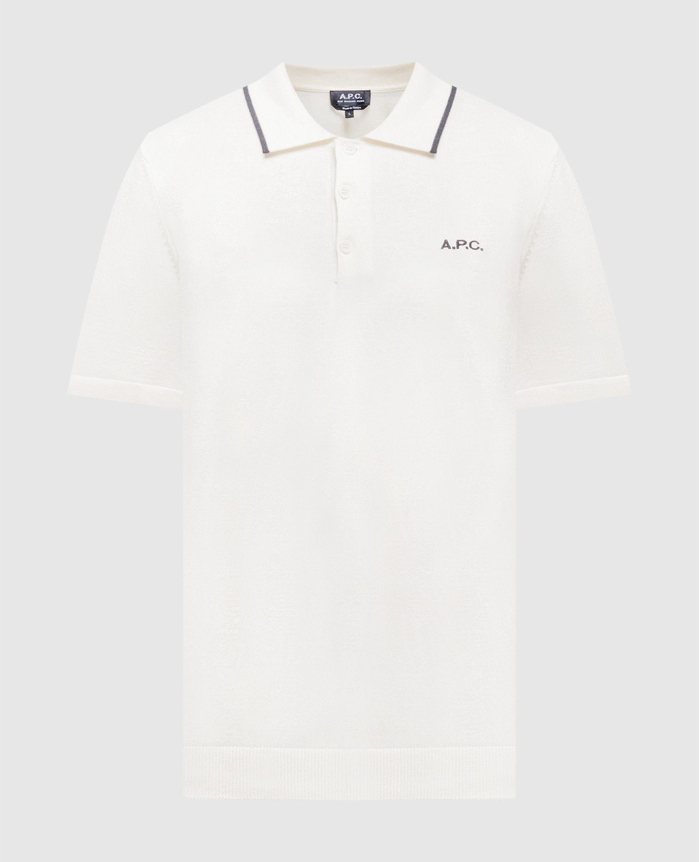 FLYNN white polo with logo embroidery