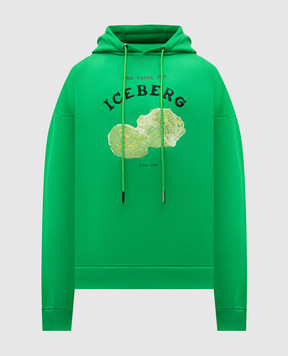 Iceberg Зелене худі з вишивкою логотипа E0616300