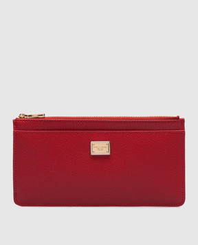Dolce&Gabbana Червоний шкіряний гаманець Dauphine з логотипом BI1265A1001