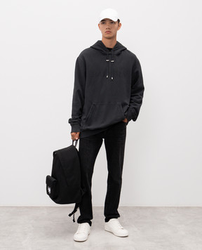 Balmain Сіре худі з вишивкою логотипа FH1JT047BC72