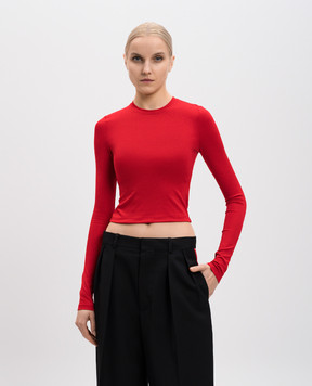 WARDROBE.NYC Червоний укорочений лонгслів W1073R15