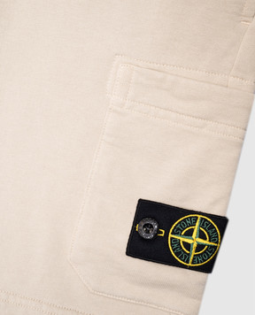 Stone Island Детские бежевые шорты с патчем K1S166200006S004068