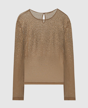 Ermanno Scervino Бежевый топ с кристаллами D452L316EBJ