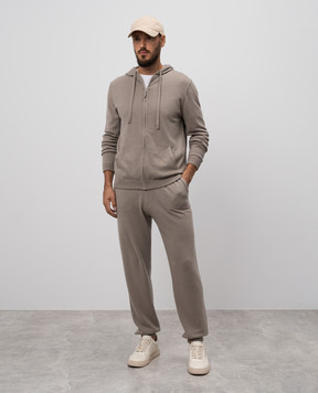 Allude Бежевая спортивная куртка из шерсти и кашемира 24537010