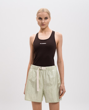 Jil Sander Коричневий топ з принтом логотипа J40NC0127J20031