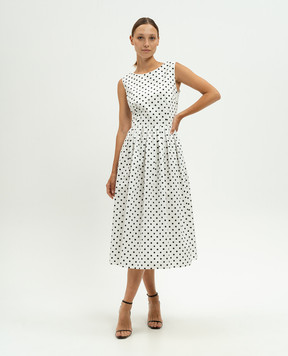 Dolce&Gabbana Белое платье в горох F6JHVTHS5R7