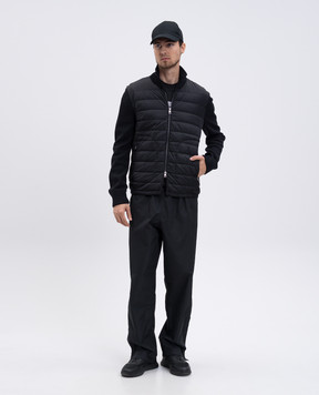 Moncler Чорна комбінована куртка з вовною K20919B50700A9341