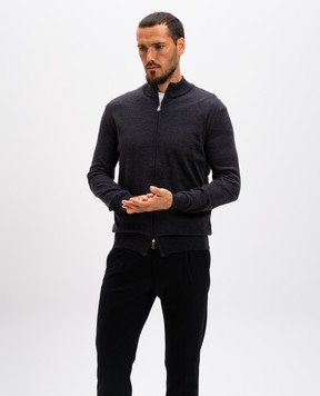 Cashmere&Whiskey Серый кардиган из шерсти мериноса 97396