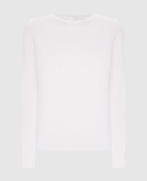 Allude Білий джемпер з кашеміру в рубчик 25511142