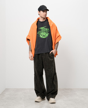 Vetements Сіра футболка з принтом UA66TR675B