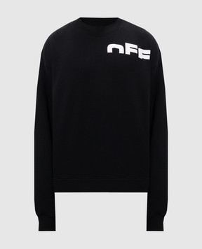 Off-White Черный свитшот с принтом логотипа OMBA054S25FLE003