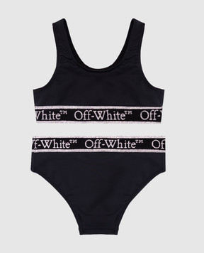 Off-White Детский синий купальник с логотипом. OGFA008C99JER001