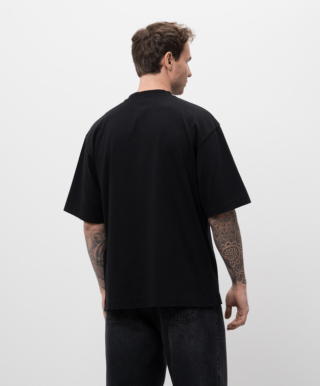Off-White Черная футболка с логотипом OMAA120C99JER008 изображение 4