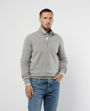 Brunello Cucinelli Серый джемпер из кашемира M2200124