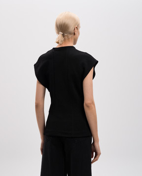 Jil Sander Чорний топ з акцентними швами J02NC0264J20232
