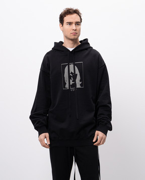 Ann Demeulemeester Черные худи с принтом Тill the end B0012492FA185