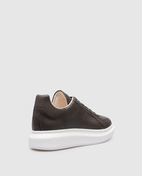 Alexander McQueen Коричневі шкіряні кросівки з логотипом 807882WHABB