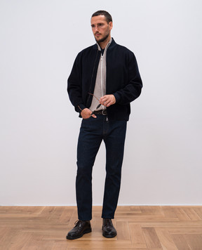 Loro Piana Синя футболка з вишивкою логотипа FAM8924