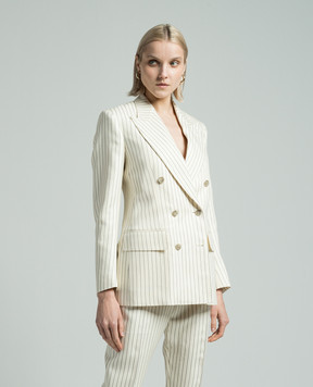 Tom Ford Двобортний жакет WALLIS з вовни та шовку в смужку GI2971FAX1158