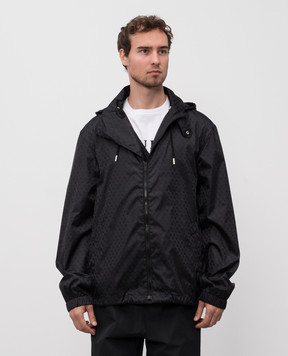 Alexander McQueen Черная ветровка в узоре Skull 838592QRACA