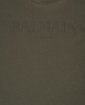 Balmain Дитяча зелена футболка з логотипом BX8Q81Z3186810