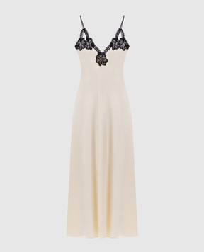 Jil Sander Біла сукня міді з мереживом J02CT0468J76018