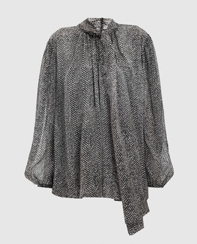 Dolce&Gabbana Блуза из шелка с воротником-аскот F5R62TIS1ZN