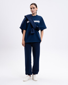Jil Sander Синя футболка з принтом логотипа J53GC0009J45317