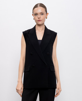 Max Mara Черный двубортный жилет POMEZ