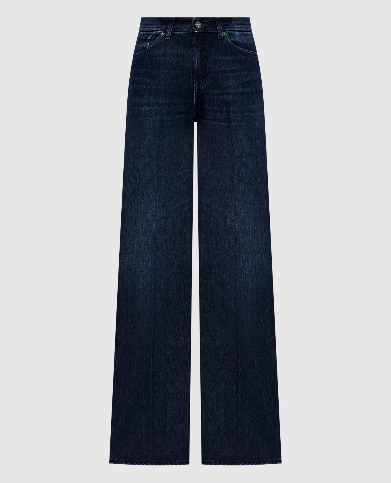 

Синие джинсы клеш с эффектом потертости, Синий, Джинсы клеш