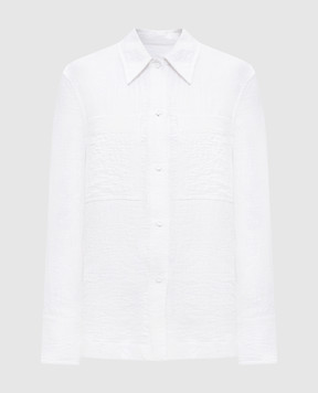 Jil Sander Белая рубашка из льна с эффектом жатки J02DL0226J60083