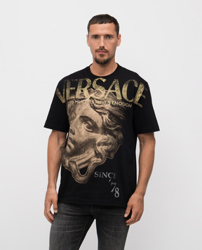 Versace Черная футболка с принтом логотипа 10133021A15086