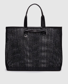 Dolce&Gabbana Чорна сумка-шопер з плетінням BM2453A9O94